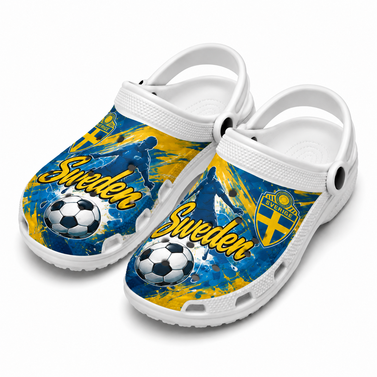 World Cup 2026 Sweden Football Fan Printed Clogs
