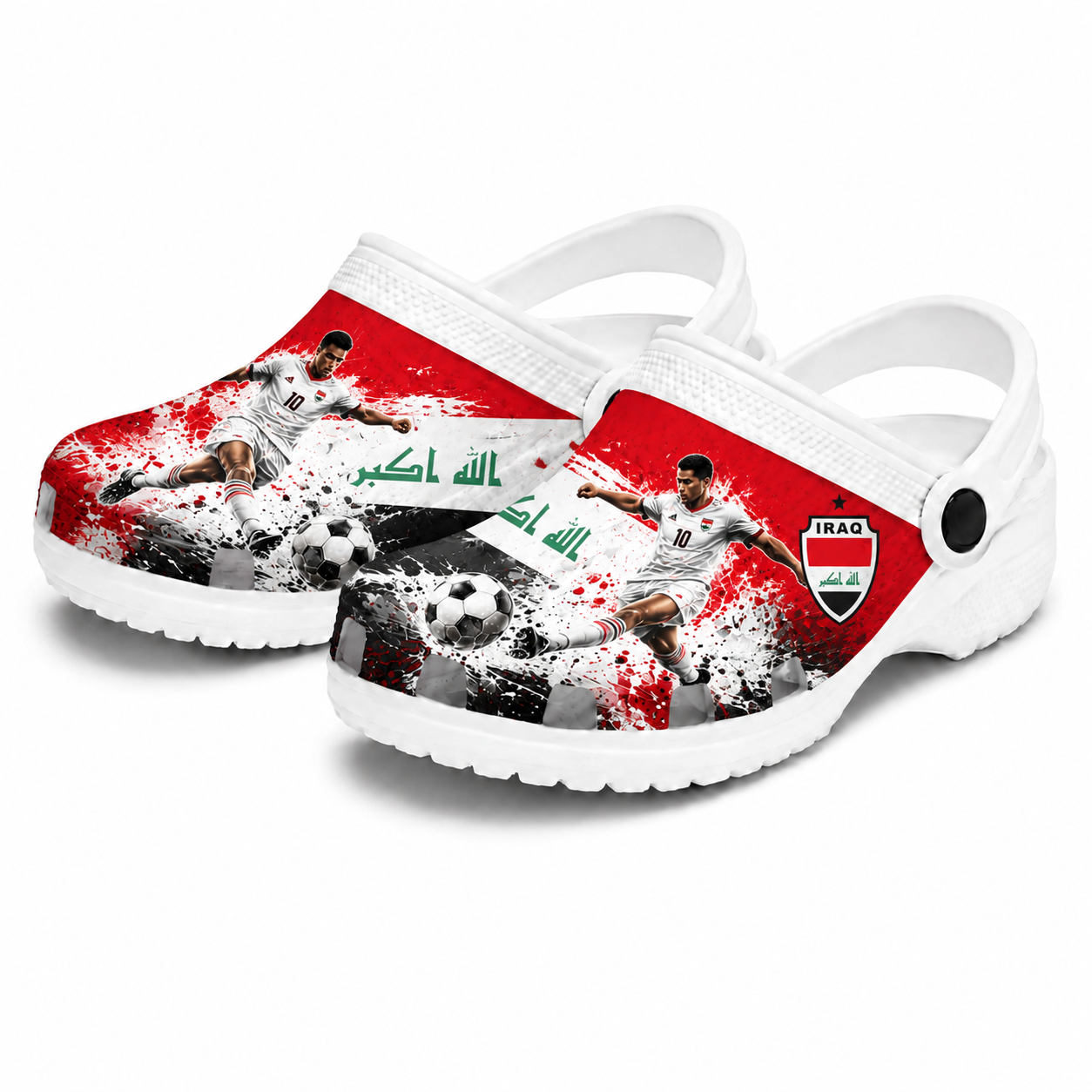 World Cup 2026 Iraq Football Fan Printed Clogs