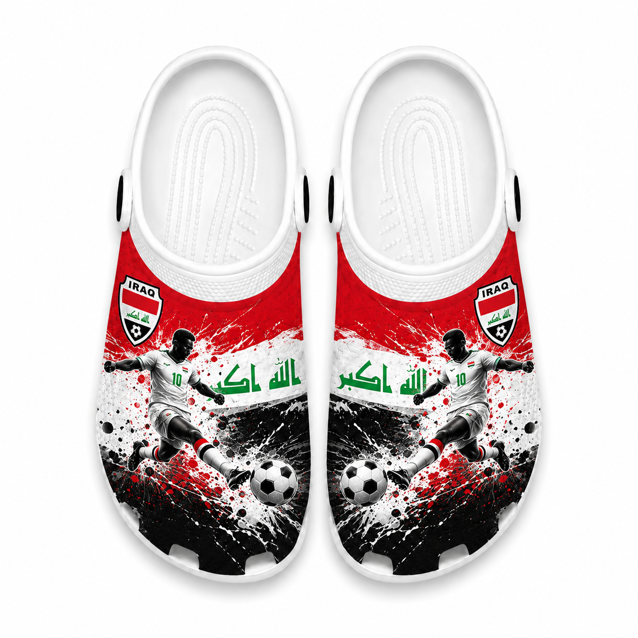 World Cup 2026 Iraq Football Fan Printed Clogs