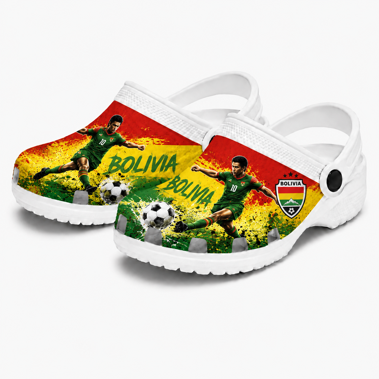 World Cup 2026 Bolivia Football Fan Printed Clogs