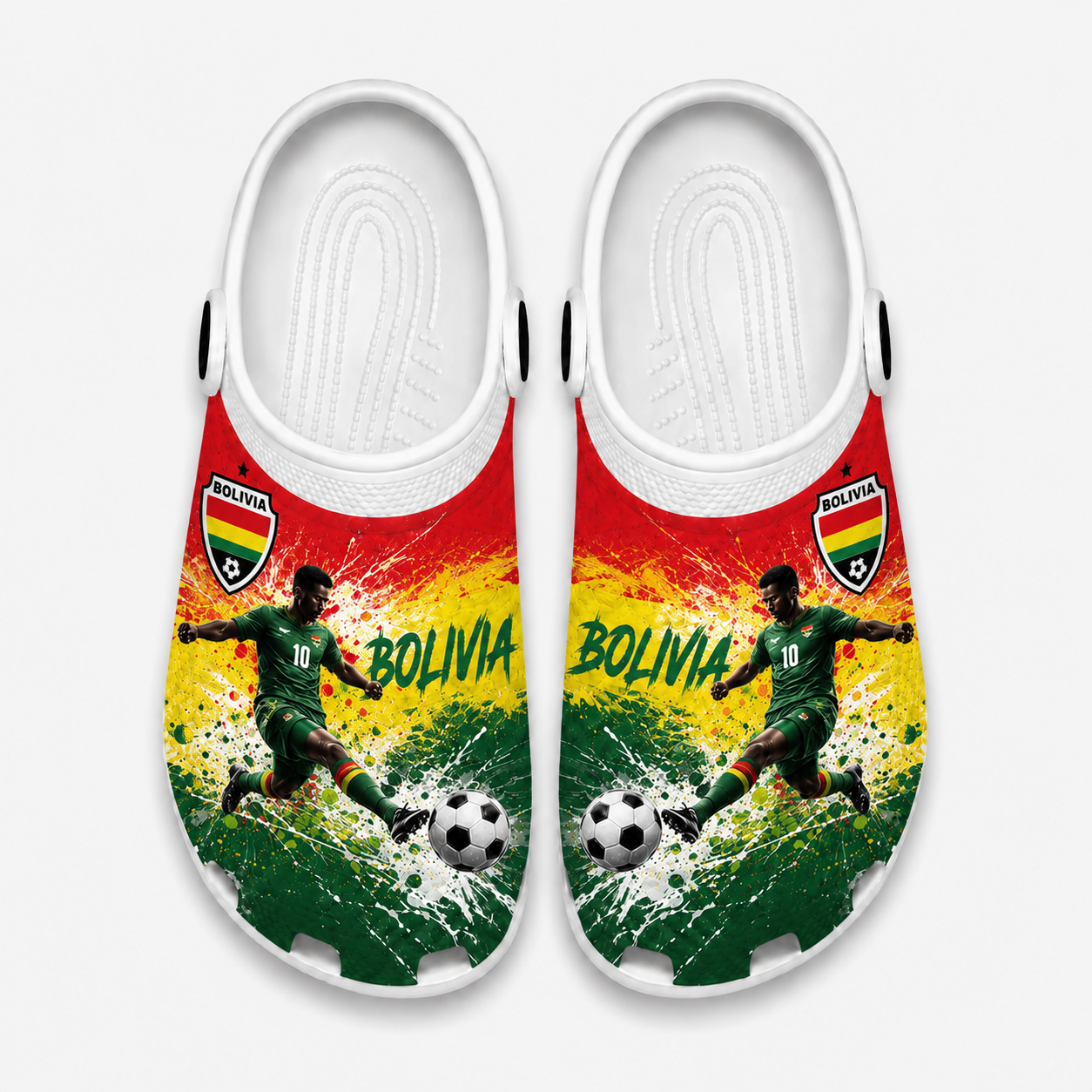 World Cup 2026 Bolivia Football Fan Printed Clogs