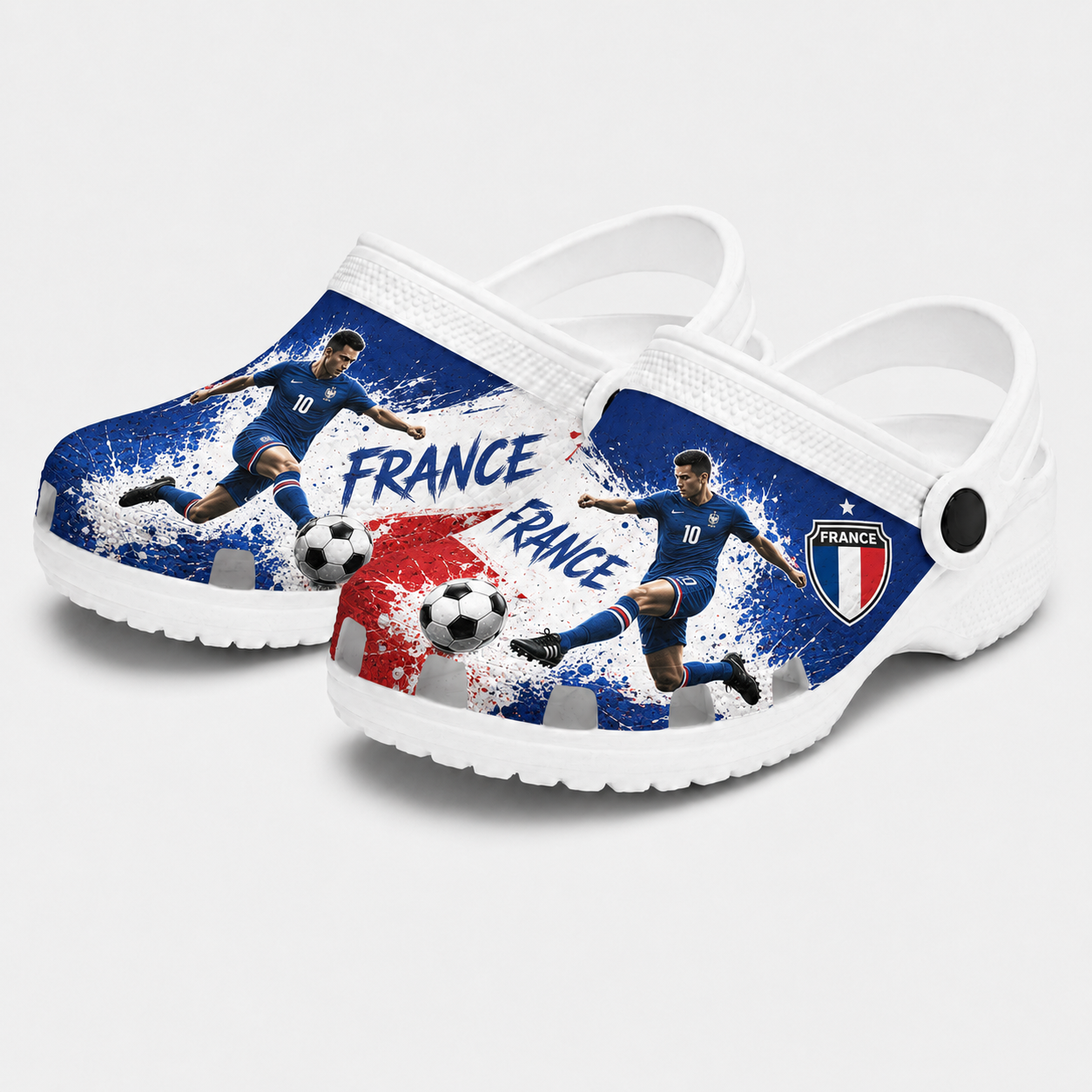 World Cup 2026 France Football Fan Printed Clogs