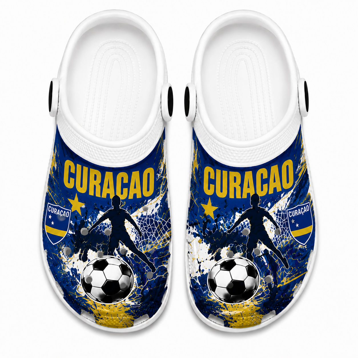 World Cup 2026 Curaçao Football Fan Printed Clogs
