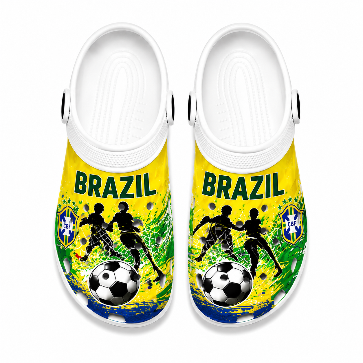 World Cup 2026 Brazil Football Fan Printed Clogs