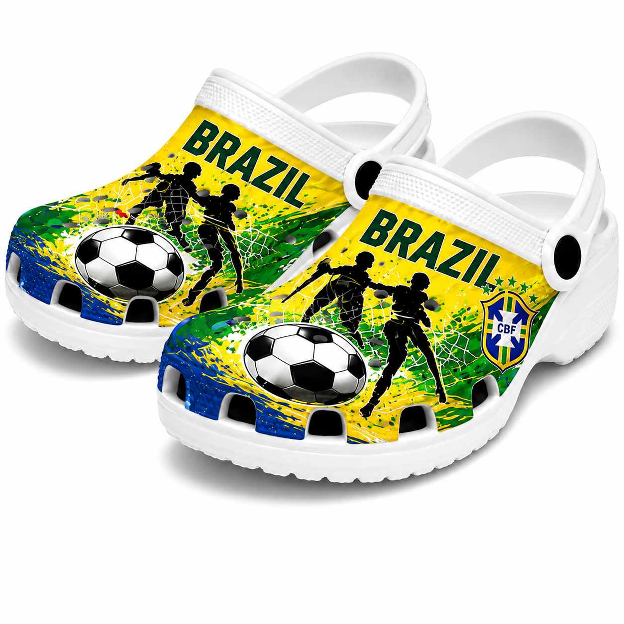 World Cup 2026 Brazil Football Fan Printed Clogs