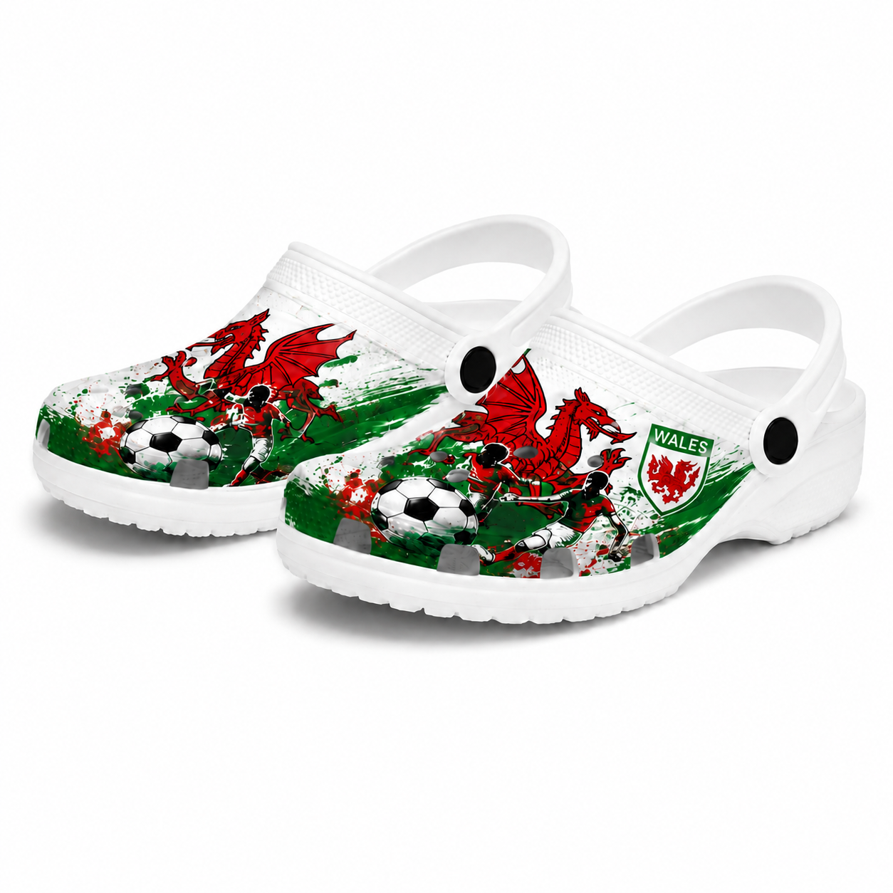 World Cup 2026 Wales Football Fan Printed Clogs