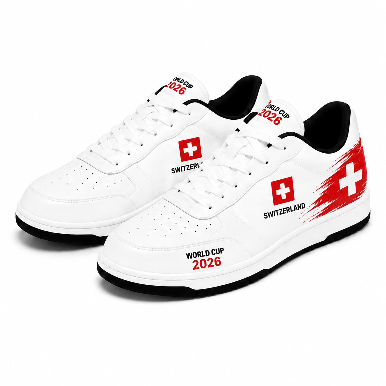 World Cup 2026 Switzerland Football Fan Printed Shoes