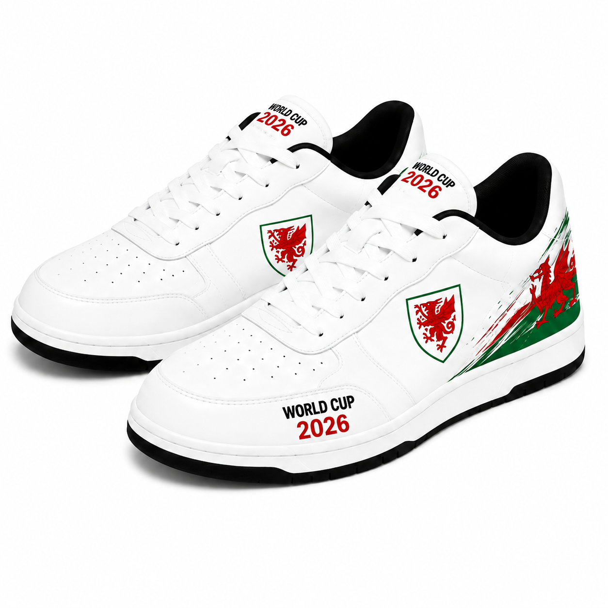 World Cup 2026 Wales Football Fan Printed Shoes