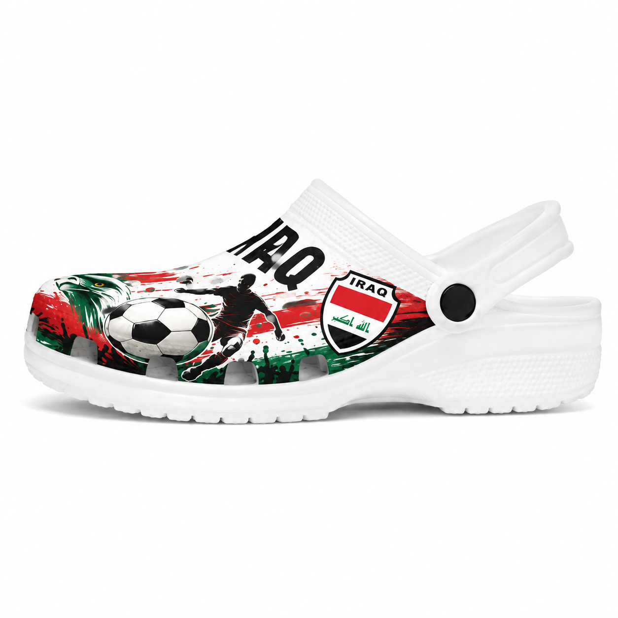 World Cup 2026 Iraq Football Fan Printed Clogs