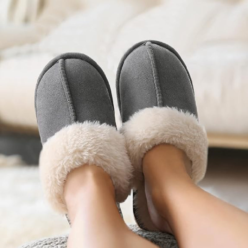 Cozy Fleece Lined Suede Plush Slippers-My Soft Slipper