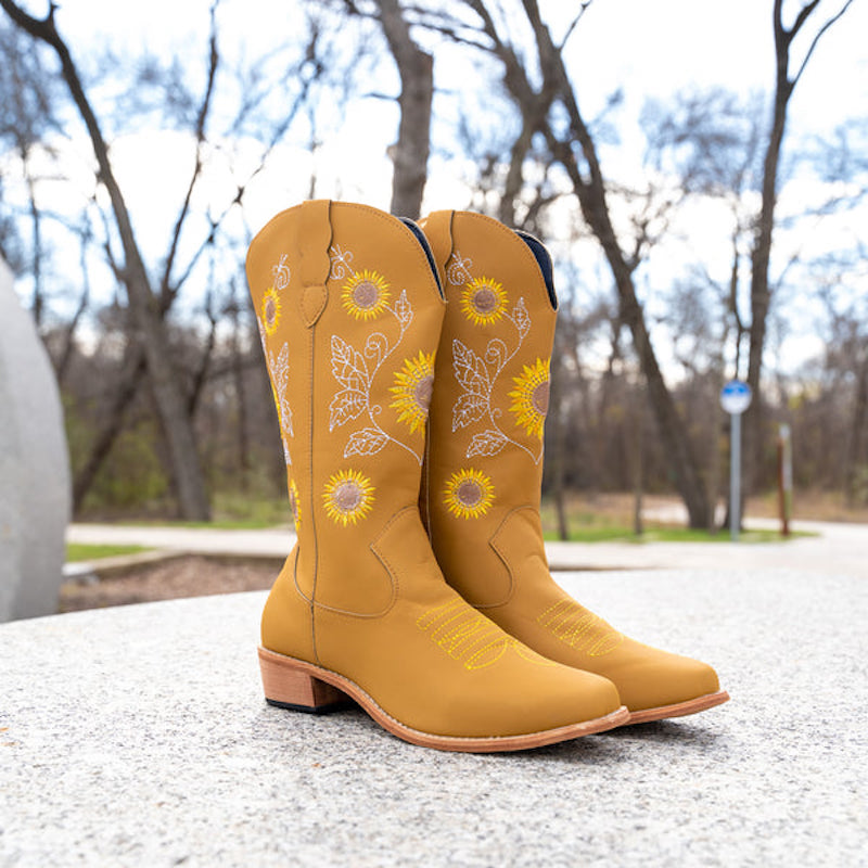 Long Sunflower Boots For Women-My Soft Slipper