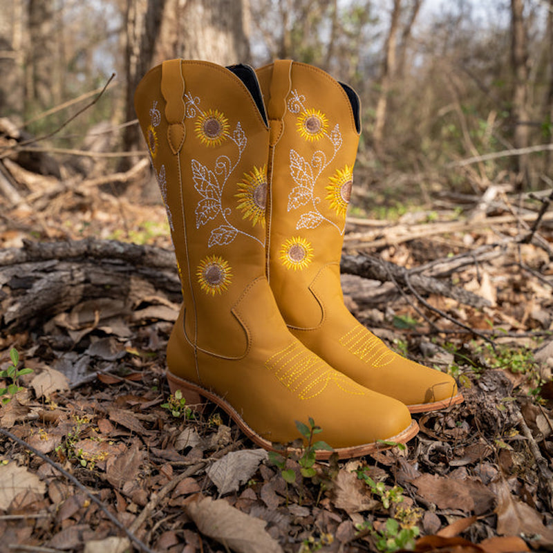Long Sunflower Boots For Women-My Soft Slipper