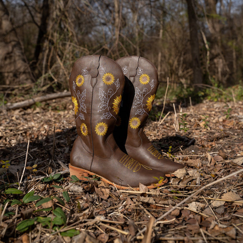 Long Sunflower Boots For Women-My Soft Slipper