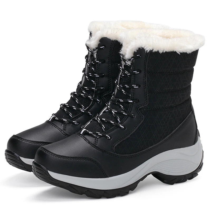 High Top Shoes With Fur Detailing-My Soft Slipper