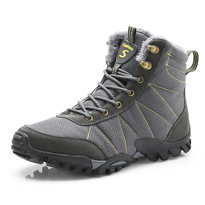 Men's Warm Plush Waterproof Ankle Boots-My Soft Slipper