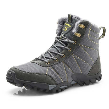 Men's Warm Plush Waterproof Ankle Boots-My Soft Slipper