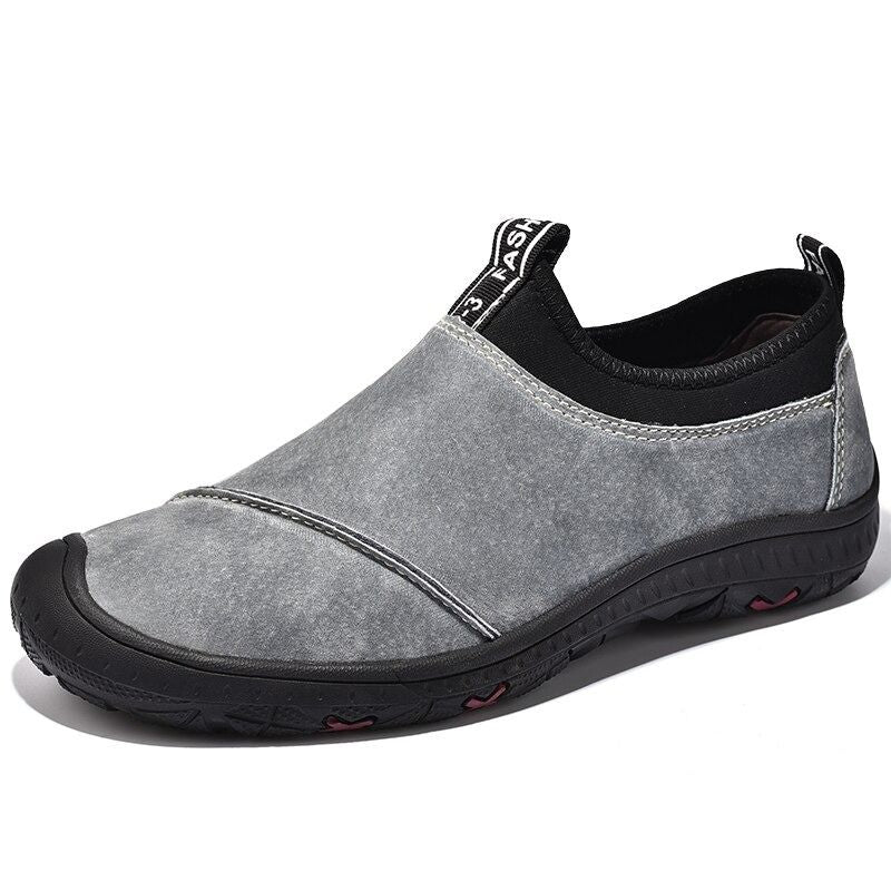Genuine Leather Men's Slip-On Sneakers-My Soft Slipper