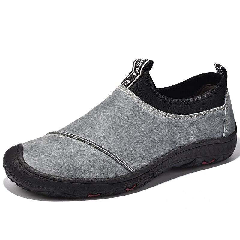 Genuine Leather Men's Slip-On Sneakers-My Soft Slipper