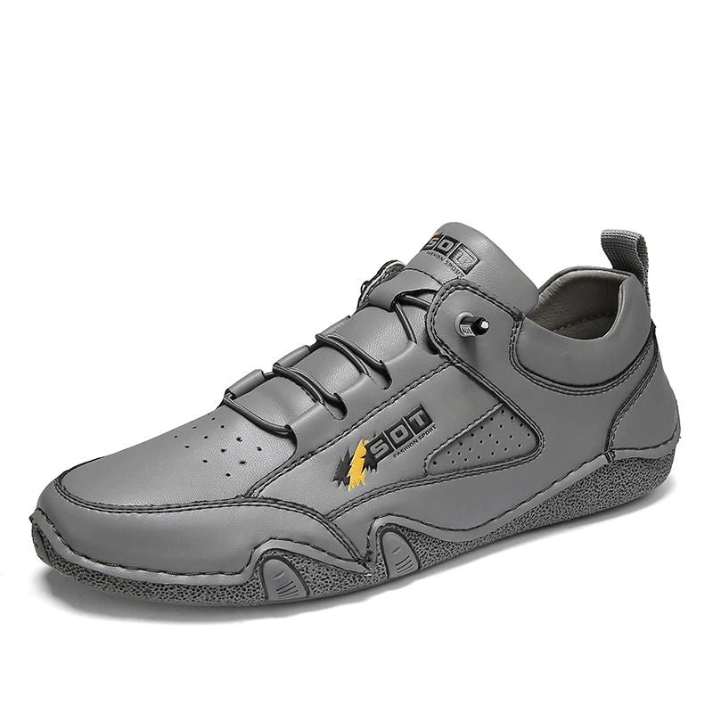 Men's Casual Lace-Up Leather Sneakers-My Soft Slipper