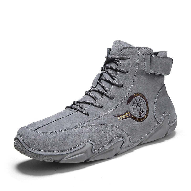 Men's Comfortable Leather Ankle Boots-My Soft Slipper