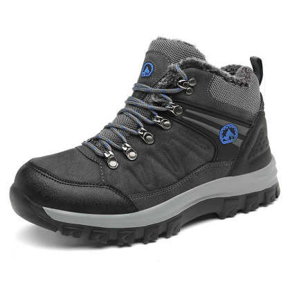 Men's Warm Lace Up Non-Slip Ankle Boots-My Soft Slipper