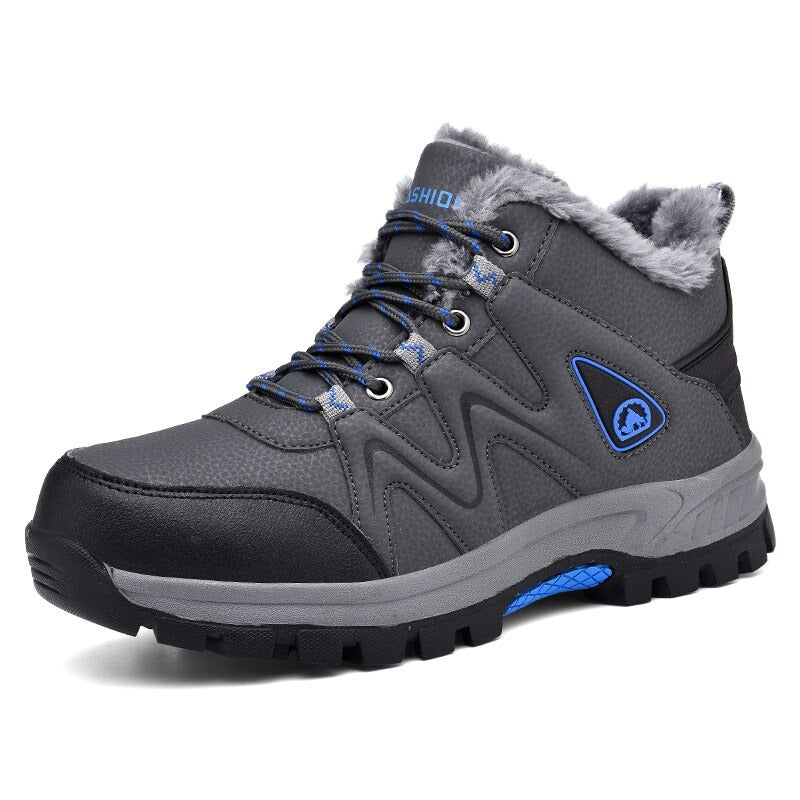 Men's Non-Slip PU Lace Up Ankle Boots-My Soft Slipper