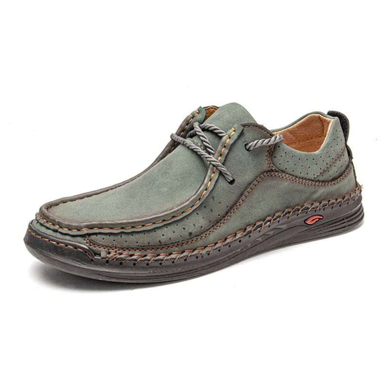 Handmade Men's Leather Casual Sneakers-My Soft Slipper