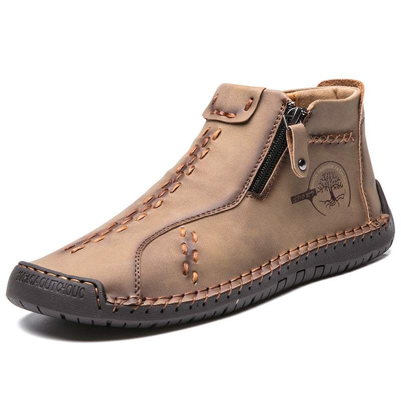 Men's Zip Outdoor Ankle Boots-My Soft Slipper