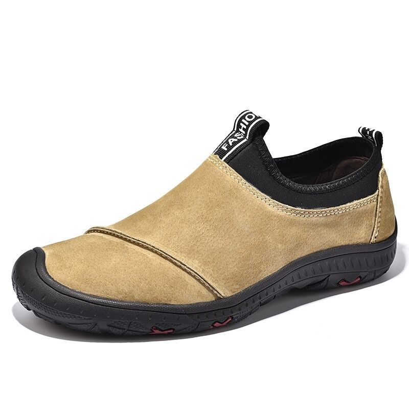 Genuine Leather Men's Slip-On Sneakers-My Soft Slipper