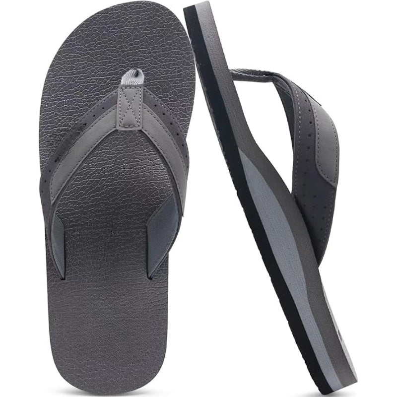 Arch Support Leather Slip-On Sandals With Cushioned Sole-My Soft Slipper