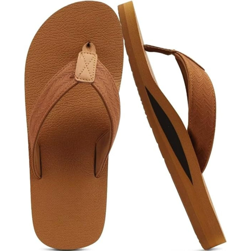 Arch Support Leather Slip-On Sandals With Cushioned Sole-My Soft Slipper