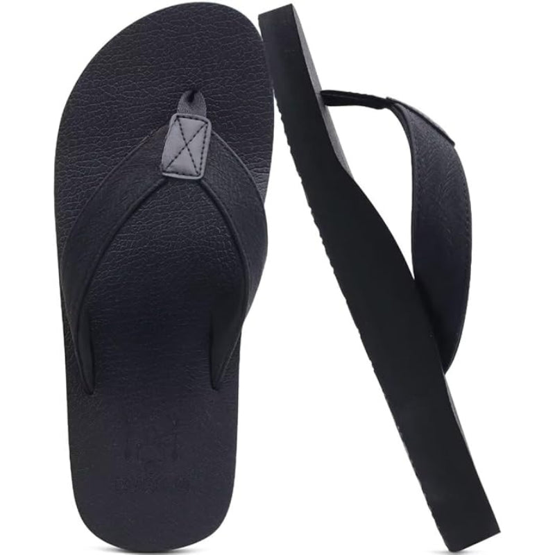 Arch Support Leather Slip-On Sandals With Cushioned Sole-My Soft Slipper