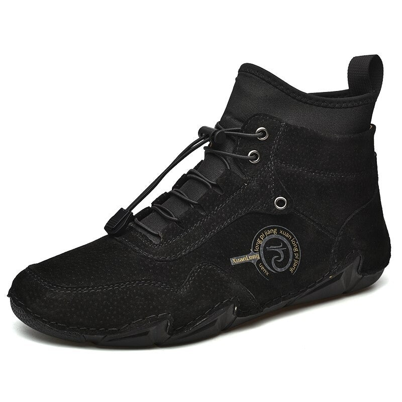 Men's Warm Leather Snow Ankle Boots-My Soft Slipper