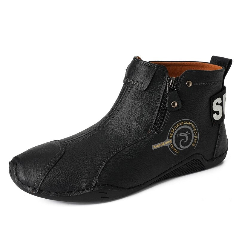 Men's Winter Warm Zip Ankle Boots-My Soft Slipper