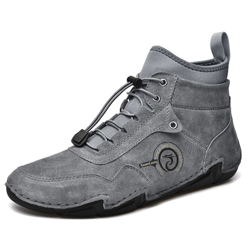 Men's Warm Leather Snow Ankle Boots-My Soft Slipper