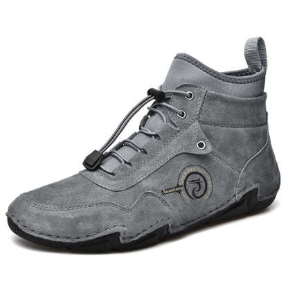 Men's Warm Leather Snow Ankle Boots-My Soft Slipper