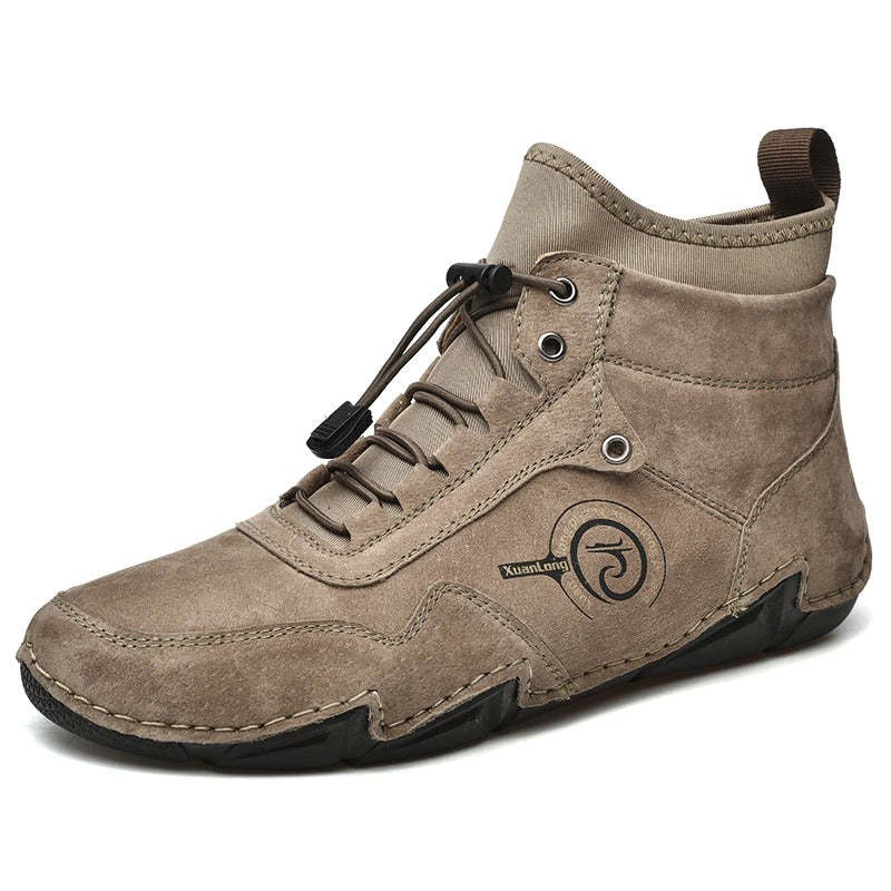 Men's Warm Leather Snow Ankle Boots-My Soft Slipper