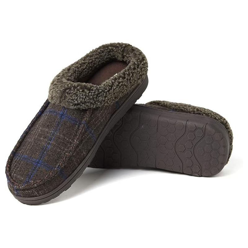 Plaid Slip-On Slippers – Soft Lining With Sturdy Sole For Everyday Comfort-My Soft Slipper