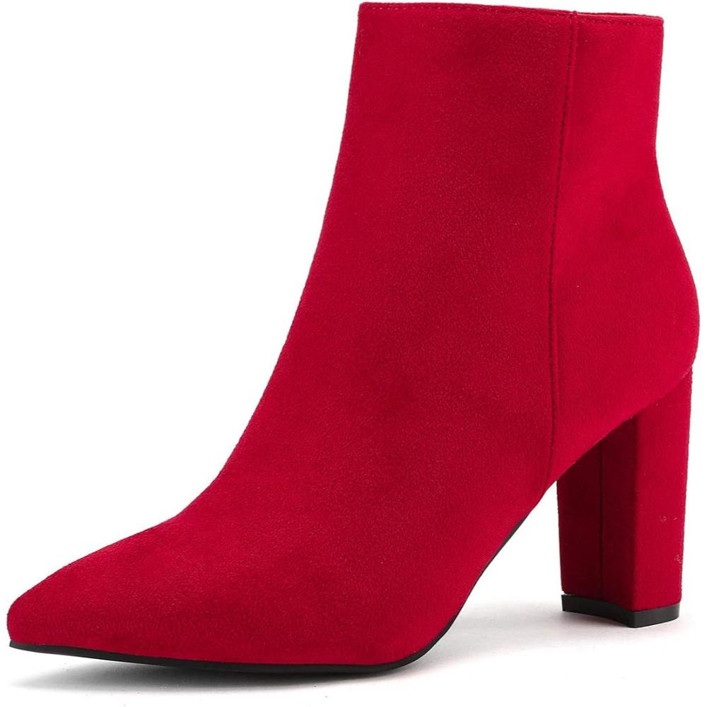 Pointed Pattern Block Pattern Boots-My Soft Slipper