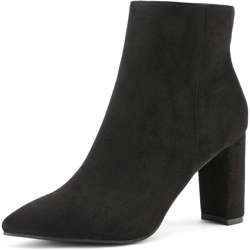 Pointed Pattern Block Pattern Boots-My Soft Slipper