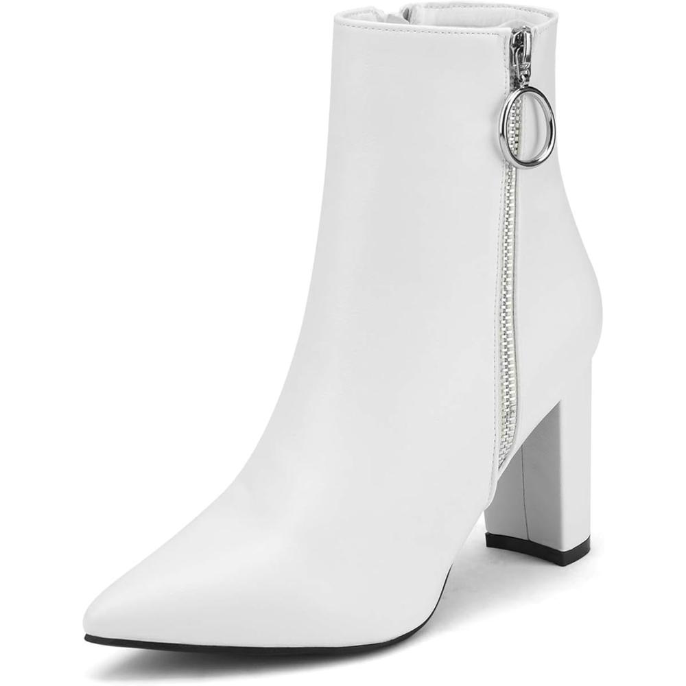 Pointed Pattern Side Zipper Boots-My Soft Slipper