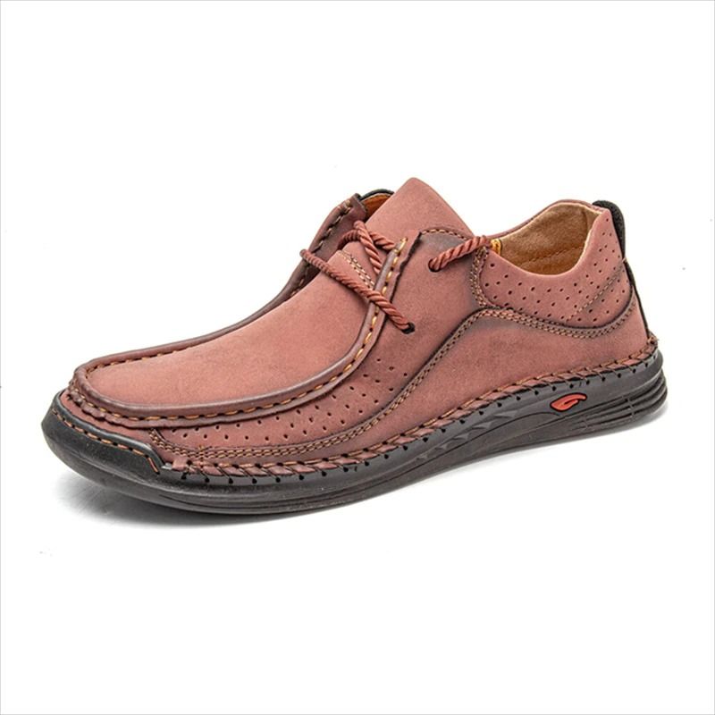 Handmade Men's Leather Casual Sneakers-My Soft Slipper