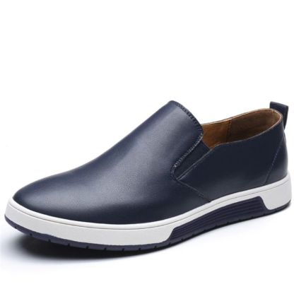 Men's Casual Leather Pull On Comfortable Shoes-My Soft Slipper