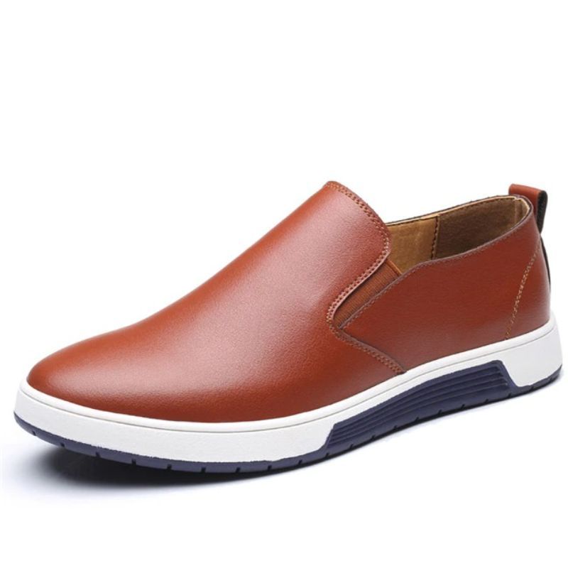 Men's Casual Leather Pull On Comfortable Shoes-My Soft Slipper