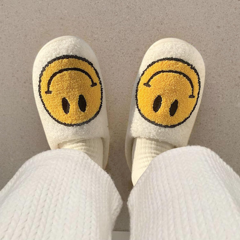 Smile Plush Cozy Slip On Slippers-My Soft Slipper