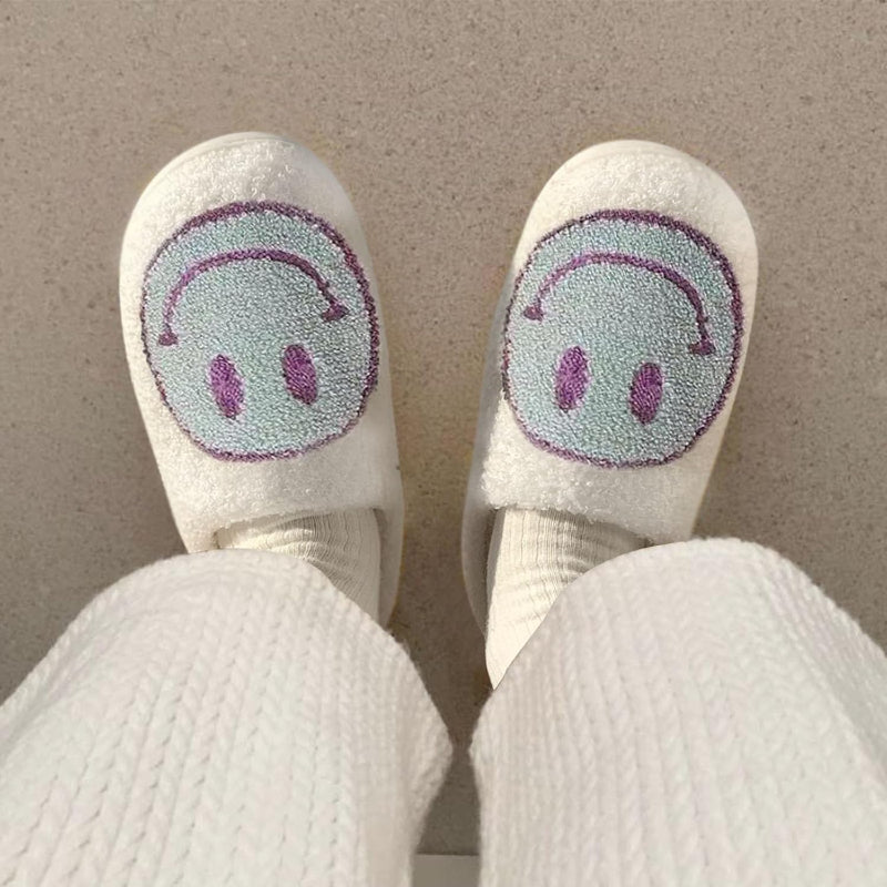 Smile Plush Cozy Slip On Slippers-My Soft Slipper