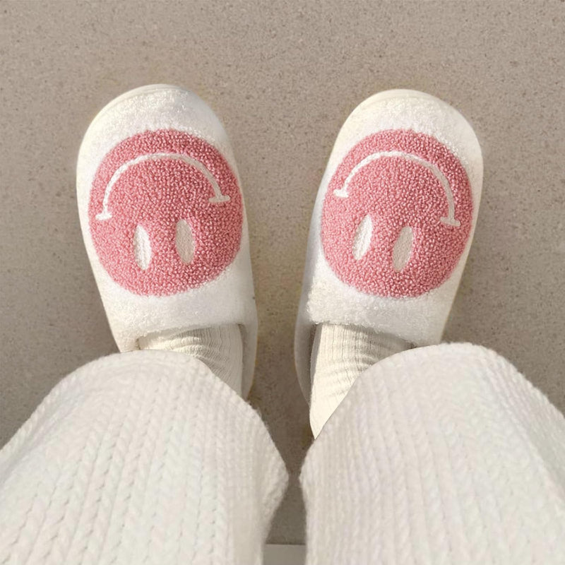 Smile Plush Cozy Slip On Slippers-My Soft Slipper
