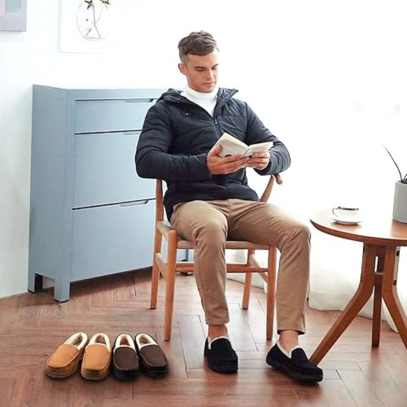 Plush Moccasins – Soft Lining With Classic Stitched Design For Cozy Comfort-My Soft Slipper
