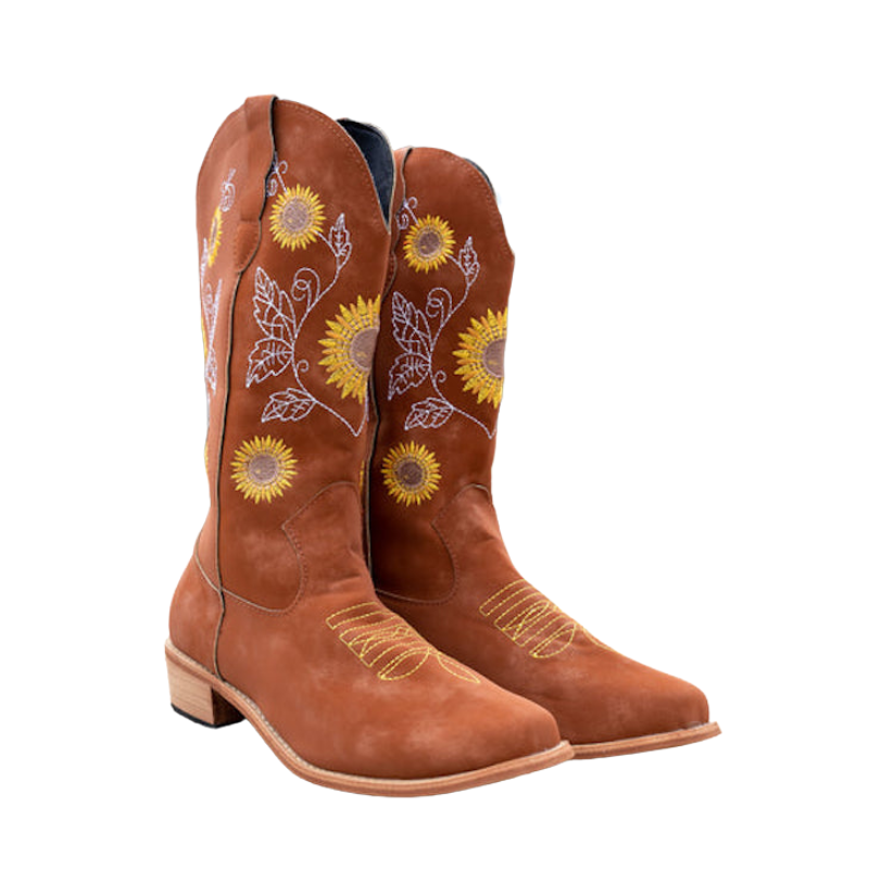 Long Sunflower Boots For Women-My Soft Slipper