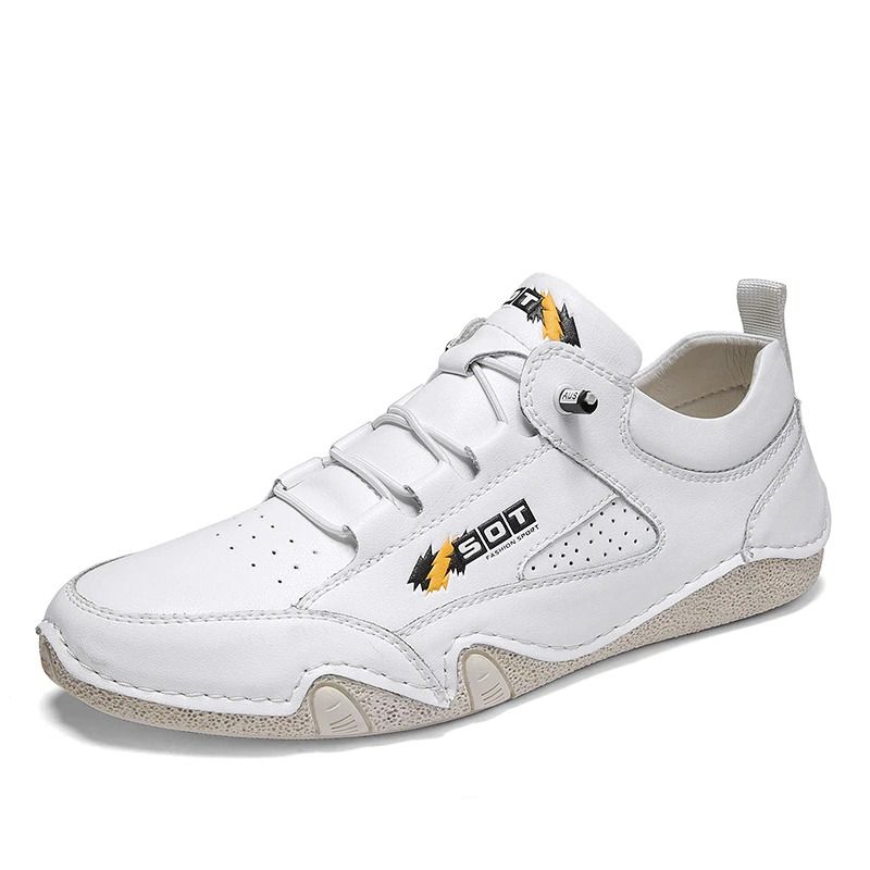 Men's Casual Lace-Up Leather Sneakers-My Soft Slipper